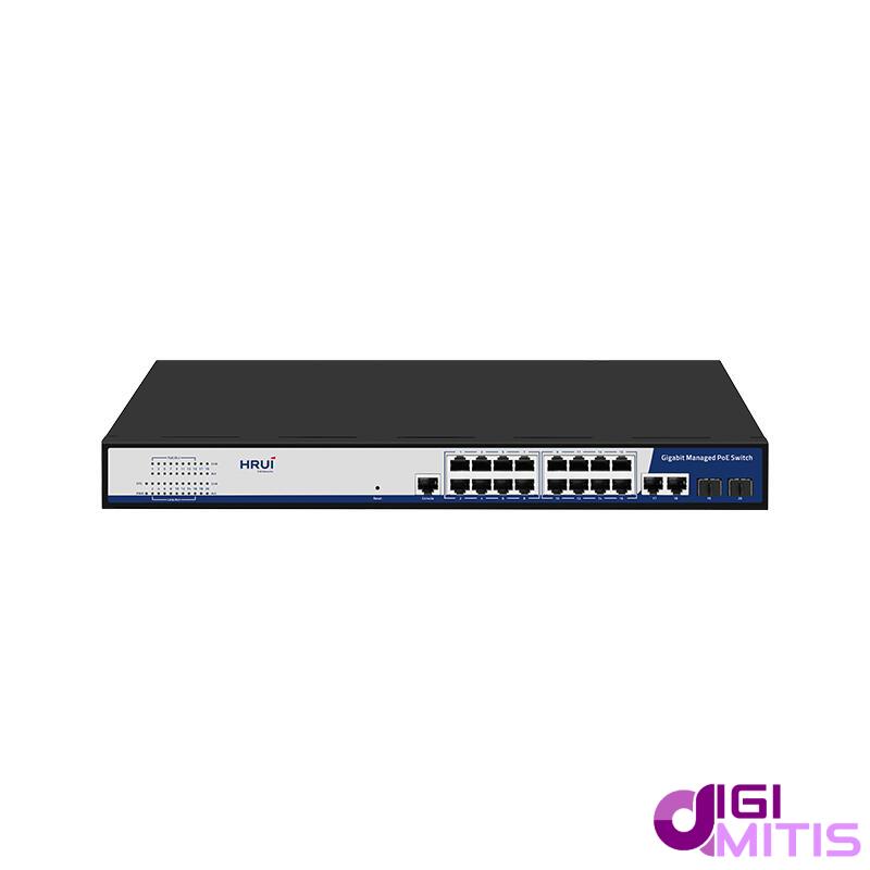 سوئیچ مدیریتی PoE گیگ اچ ار یو ای HRUI HR-AFGM-1622S-300