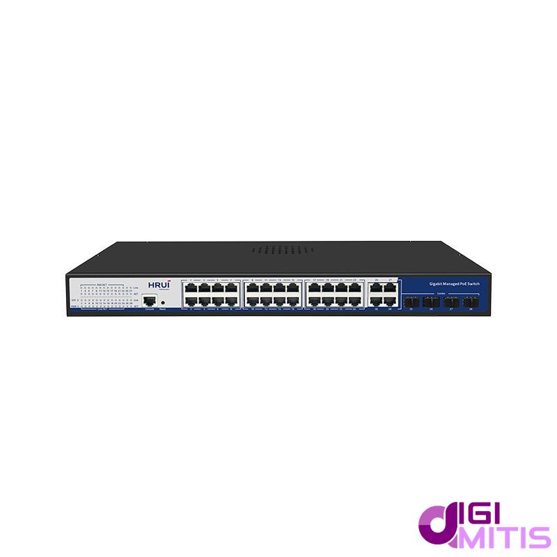 سوئیچ مدیریتی PoE گیگ HRUI HR-AFGM-2444S-400