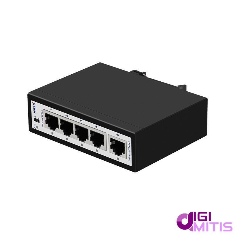 سوئیچ صنعتی PoE اچ ار یو ای HRUI HR500-SW1050 با 4 پورت PoE و 1 پورت Uplink