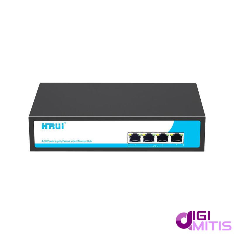 دستگاه PVR و هاب POC اچ ار یو ای HRUI مدل HR100-POC-4VPR مخصوص دوربین مداربسته آنالوگ HD